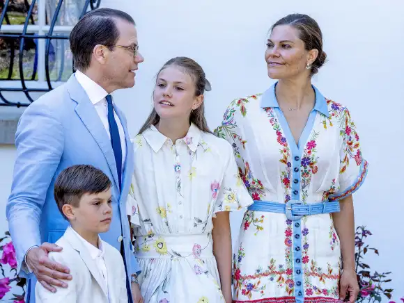 The Swedish royals: Prince Daniel, Prince Oscar, Princess Estelle and Princess Victoria