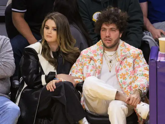 January 3, 2024, Los Angeles, California, USA: Selena Gomez and Benny Blanco attend the NBA, Basketball Herren, USA game
