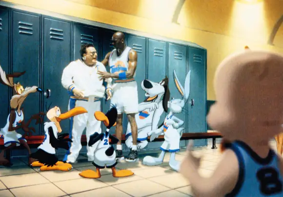 Michael Jordan and Wayne Knight in 'Space Jam'
