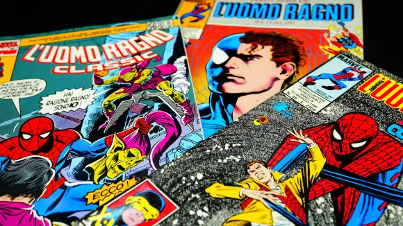 Rome, Italy - May 07, 2021: Italian edition of SPIDERMAN comics published by star comics. Comic char