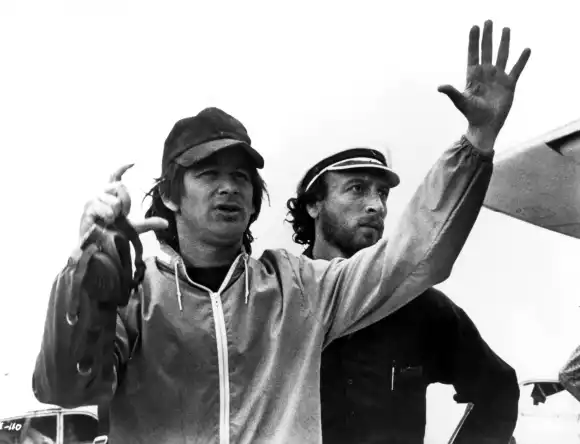 Steven Spielberg filming 'Close Encounters of the Third Kind'