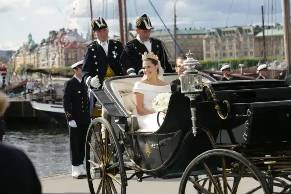 Princess Victoria and Prince Daniel of Sweden on the day of their wedding on June 19, 2010