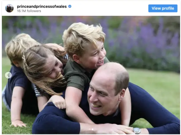 Prince William with his children