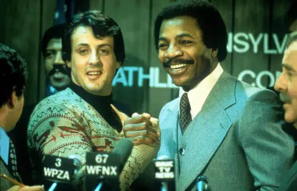 Sylvester Stallone and Carl Weathers in 'Rocky'
