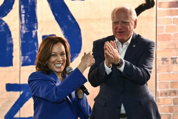 Kamala Harris and Tim Walz