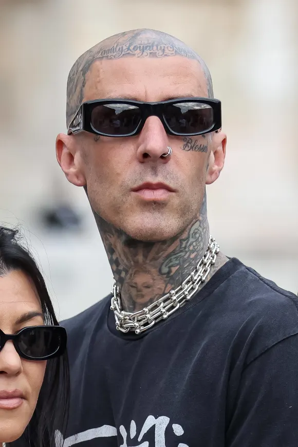 Kourtney Kardashian And Travis Barker Celebrity Sightings In Milan Travis Barker is seen at Piazza Duomo on May 26, 2022